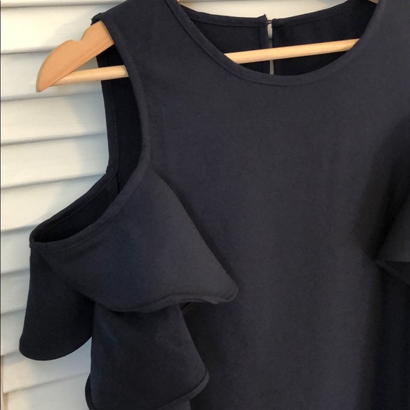 Cold Shoulder Ruffle Sleeve Dress - Picture 3 of 8